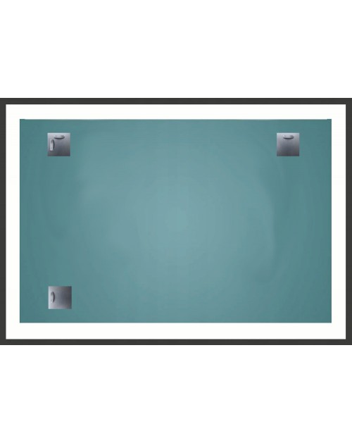 Stačiakampis veidrodis su juodu rėmeliu ir galiniu LED apšvietimu, Keturkampiai veidrodžiai, veidrodžiai Su rėmeliu