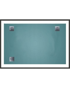 Stačiakampis veidrodis su juodu rėmeliu ir galiniu LED apšvietimu, Keturkampiai veidrodžiai, veidrodžiai Su rėmeliu