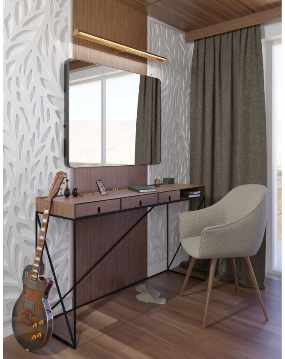 Alasta Loft veidrodis su juodu rėmeliu, Keturkampiai veidrodžiai, veidrodžiai Su rėmeliu