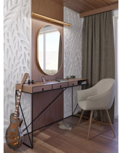 Alasta Loft ovalus veidrodis su braižyto aukso rėmeliu, Ovalūs veidrodžiai, veidrodžiai Su rėmeliu