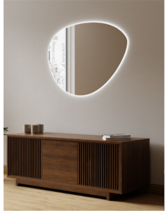 Netaisyklingos organinės formos veidrodis Otas su galiniu LED apšvietimu, Nestandartinių formų veidrodžiai, veidrodžiai Be