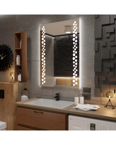 Alasta Toronto veidrodis su LED apšvietimu, įvairių dydžių, Keturkampiai veidrodžiai, veidrodžiai Be rėmelio