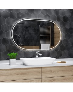 Alasta Palermo ovalus veidrodis su LED apšvietimu, daug dydžių, Ovalūs veidrodžiai, veidrodžiai Be rėmelio