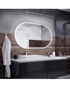 Alasta Palermo ovalus veidrodis su LED apšvietimu, daug dydžių, Ovalūs veidrodžiai, veidrodžiai Be rėmelio