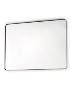 Vanita&Casa Argo kvadratinis veidrodis su galiniu LED apšvietimu, baltu aliuminio rėmeliu, Keturkampiai veidrodžiai