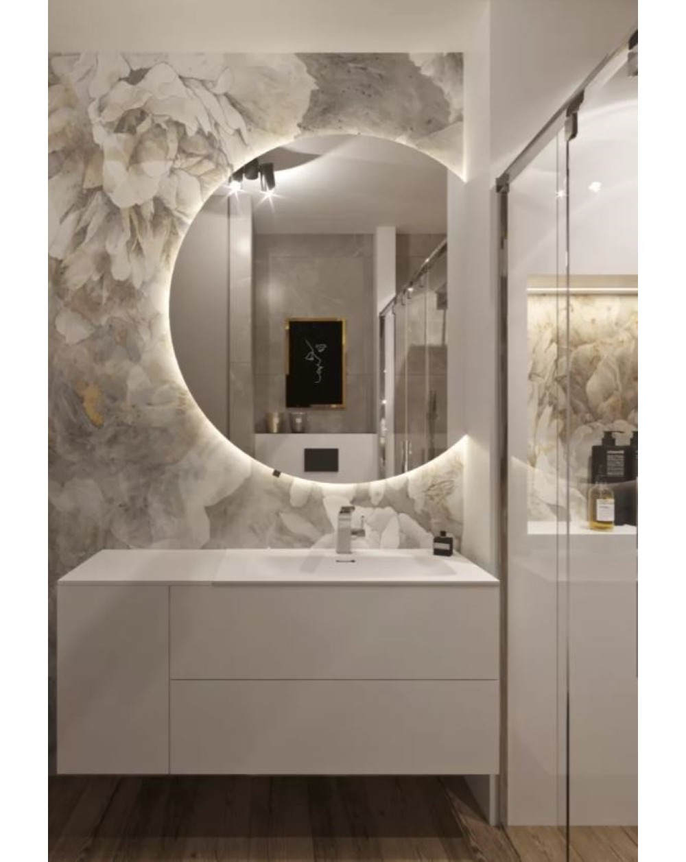 Add Home Rita veidrodis su galiniu LED apšvietimu, Nestandartinių formų veidrodžiai, veidrodžiai Be rėmelio